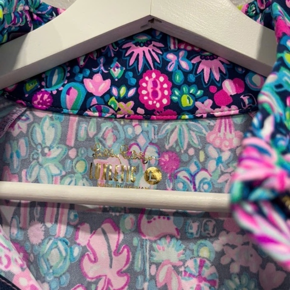 NWOT Lilly Pulitzer Justine 1/2 Zip UPF 50+ Low Tide Navy - Picture 4 of 4